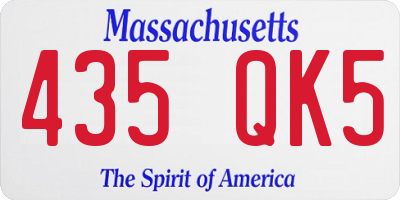 MA license plate 435QK5