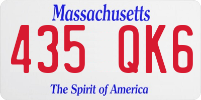 MA license plate 435QK6