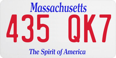 MA license plate 435QK7