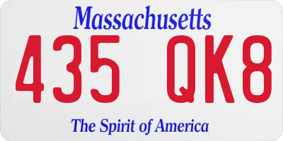 MA license plate 435QK8