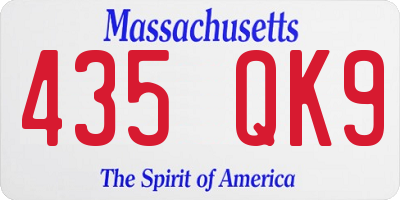 MA license plate 435QK9