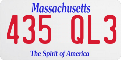 MA license plate 435QL3