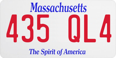 MA license plate 435QL4