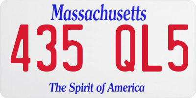 MA license plate 435QL5