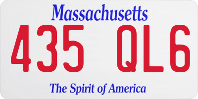 MA license plate 435QL6