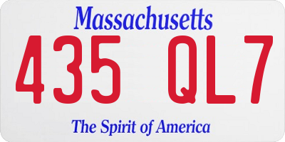 MA license plate 435QL7
