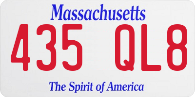 MA license plate 435QL8
