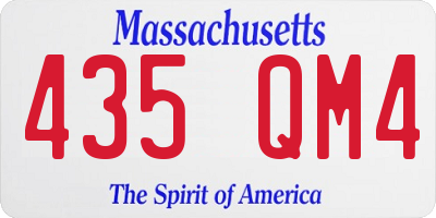 MA license plate 435QM4