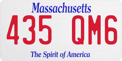 MA license plate 435QM6