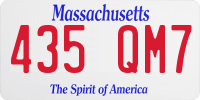 MA license plate 435QM7