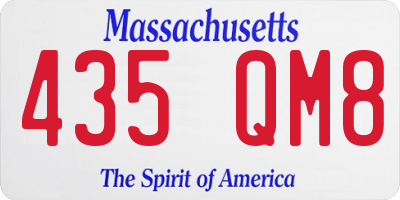 MA license plate 435QM8