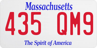 MA license plate 435QM9