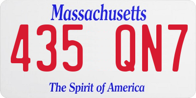 MA license plate 435QN7
