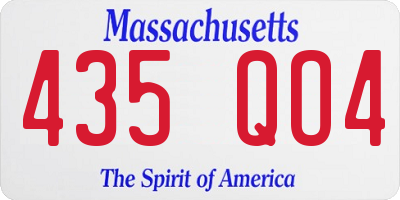 MA license plate 435QO4