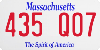 MA license plate 435QO7