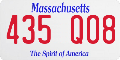 MA license plate 435QO8