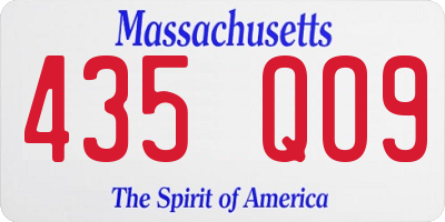 MA license plate 435QO9