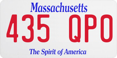 MA license plate 435QP0