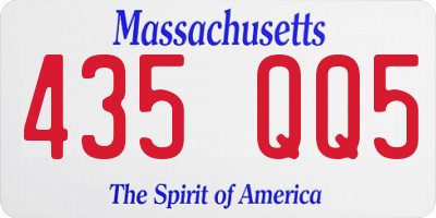 MA license plate 435QQ5