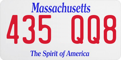 MA license plate 435QQ8