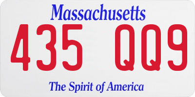 MA license plate 435QQ9