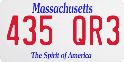 MA license plate 435QR3