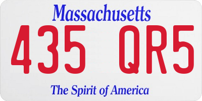 MA license plate 435QR5