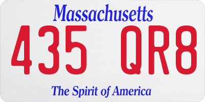 MA license plate 435QR8