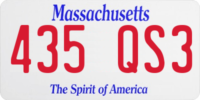 MA license plate 435QS3