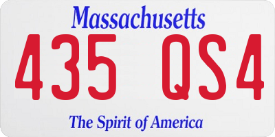 MA license plate 435QS4