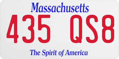 MA license plate 435QS8