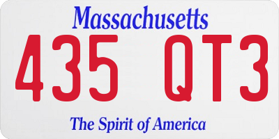 MA license plate 435QT3