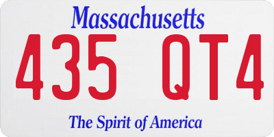 MA license plate 435QT4