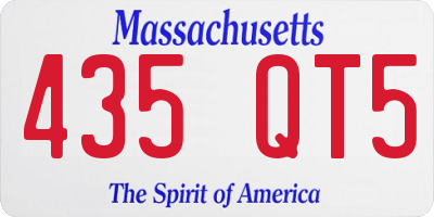 MA license plate 435QT5