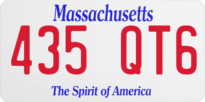 MA license plate 435QT6