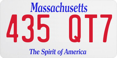MA license plate 435QT7