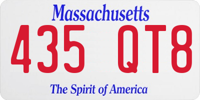 MA license plate 435QT8