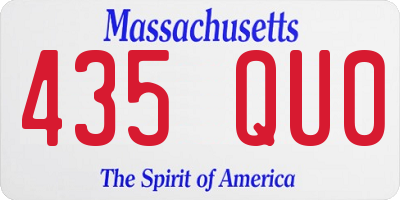 MA license plate 435QU0