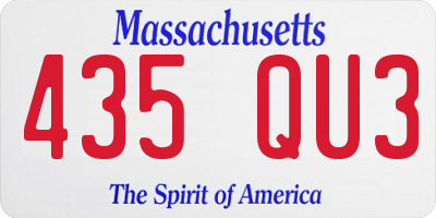 MA license plate 435QU3