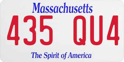 MA license plate 435QU4