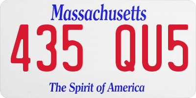 MA license plate 435QU5