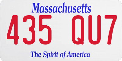 MA license plate 435QU7