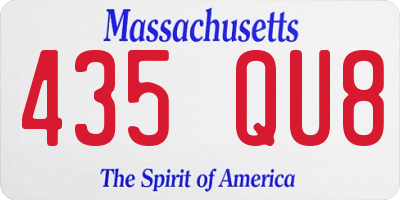 MA license plate 435QU8