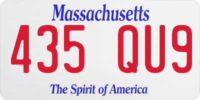 MA license plate 435QU9