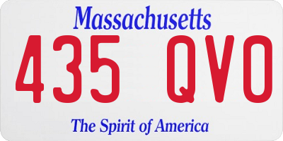 MA license plate 435QV0