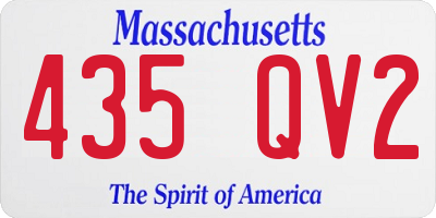 MA license plate 435QV2