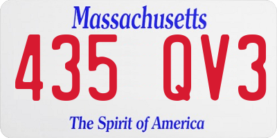 MA license plate 435QV3