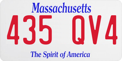 MA license plate 435QV4