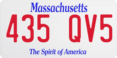 MA license plate 435QV5