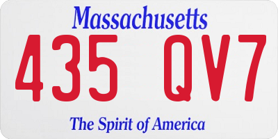 MA license plate 435QV7